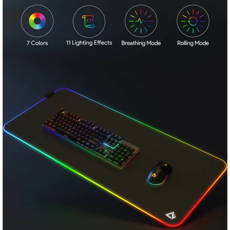 AUKEY RGB Mouse & Keyboard Pad - Imported RGB mouse pad - Size XXL (FREE GIFT W10 MOUSE)