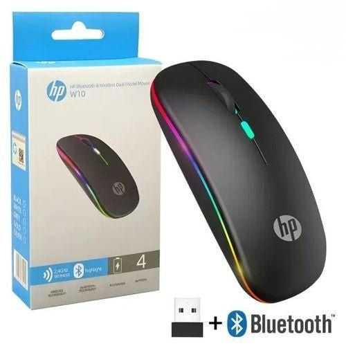 W10 Wireless RGB Slim Mouse - Type C Rechargeable - Bluetooth HP Mouse