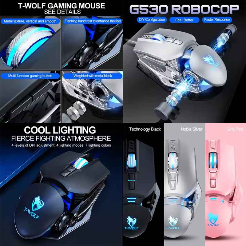 T-Wolf G530 Gaming Mechanical Mouse