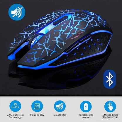 Wireless RGB Mouse SIlent Clicks Type-C Rechargeable